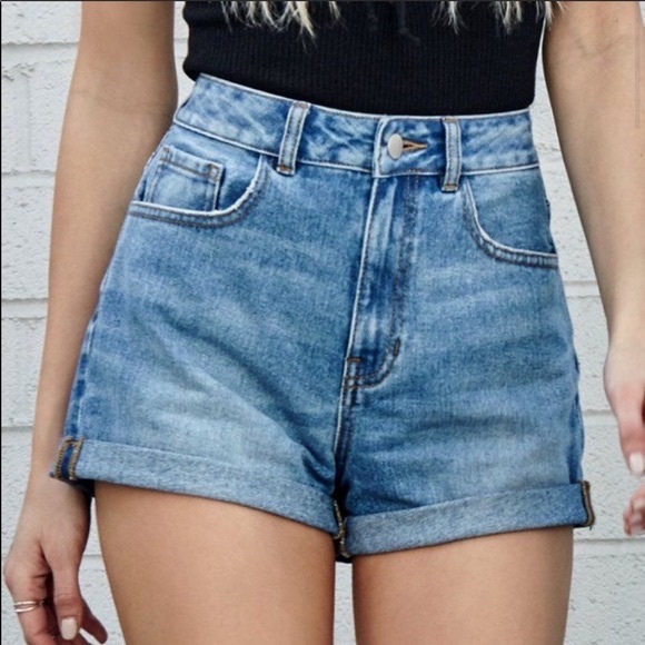 Short Jean Franges Bullhead Denim Co Femme Taille 0 – Effiloché Vieilli Bleu